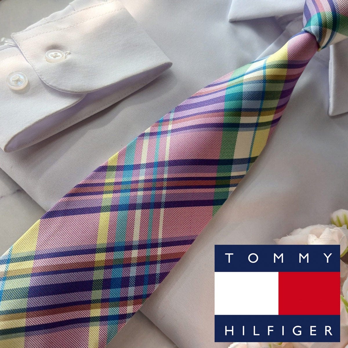 TOMMY HILFIGER TOMMY HILFIGER Ÿ�� ���ǰ� ��ũ ��ũ ��Ƽ�÷� üũ ���� ��Ÿ�� 8.8cm S~A+���E2196TOMMY HILFIGER Ÿ�� ���ǰ� ��ũ ��ũ ��Ƽ�÷� üũ ��