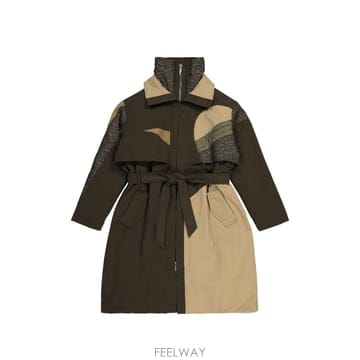 | Other Brand | 26 FW Feng Chen Wang quilted panel belted coat FUF16CT13 TP426 FW Feng Chen Wang quilted panel belted coat FUF16CT