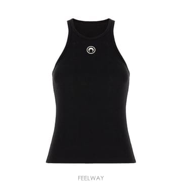 26FW 마린세르 문 로고 리브 랭크탑 WTT014ACJER0011 BK99 BLACK