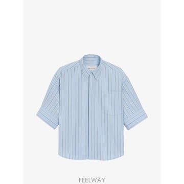당일배송 아미 라지 스트라이프 코튼 엠보스드 로고 반소매 셔츠