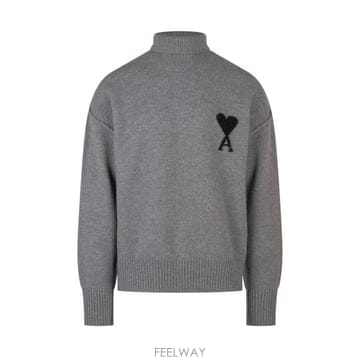 26FW 아미 ADC 터틀넥 스웨터 UKS839018 A273 GRIS CENDRE