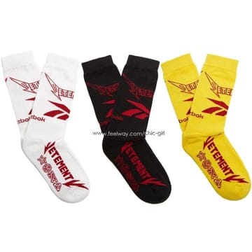 (당일배송) VETEMENTS 베트멍 x 리복 라이트닝 번개 양말 3종