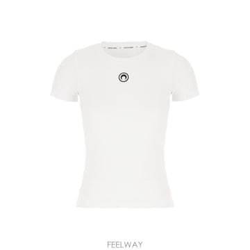 26FW 마린세르 문 로고 저지 베이비핏 티셔츠 WTT012ACJER0008 WH10 WHITE
