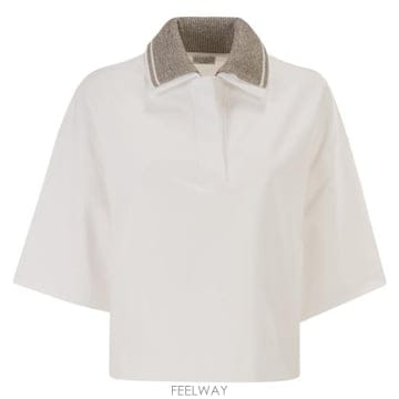 26SS 브루넬로 쿠치넬리 폴로 티셔츠 ML946SP105 WHITE