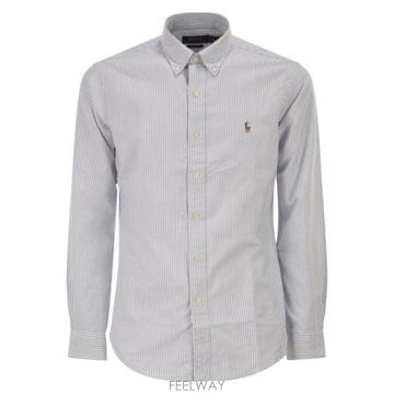 26FW 폴로 랄프로렌 컬러 포니 자수 커스텀 핏 버튼 다운 셔츠 710792041 LIGHT BLUE