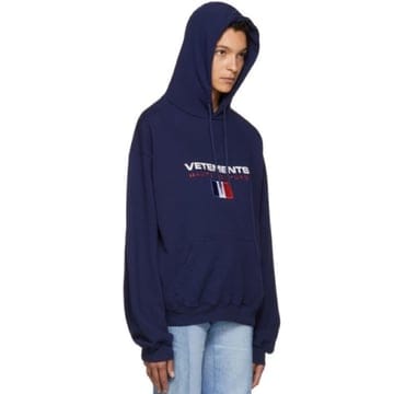 (당일배송) 17 베트멍 신상 네이비 블루 VETEMENTS 프랑스 후드