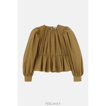 26 F/W 가니 컴팩트 포플린 GATHERED PEPLUM 블라우스 B0032499229