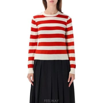 26FW 꼼데가르송 스웨터 NRN002 OFF WHITE X RED