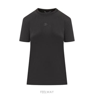 Dolce&Gabbana 26SS ��ü�ذ��ٳ� DG �ڼ�   ���ν��� ���� Ƽ���� F8V42ZGDDL7 N0000 NERO26SS ��ü�ذ��ٳ� DG �ڼ�   ���ν��� ���� Ƽ���� F8V42