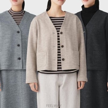 무인양품 MUJI 여성 가디건 자켓 V넥 울 저지 26FW