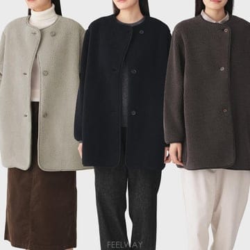 무인양품 MUJI 여성 자켓 코트 롱 플리스 보아 26FW