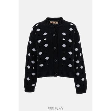 26 F/W 마르니 울 & 캐시미어 콘트라스트 자카드 가디건 CDMD B0032327311