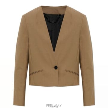 26 FW 올세인츠 포피 크롭 싱글 브레스트 블레이저 브라운 POPPYW016QE