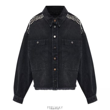 26 FW 올세인츠 니키 스터드 데님 자켓 블랙 NICKYW070PF