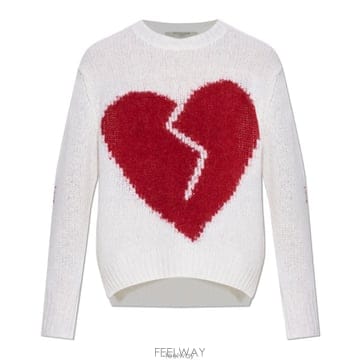 26 FW 올세인츠 러브하트 인타르시아 니트 스웨터 화이트 LUVHEARTW078KC