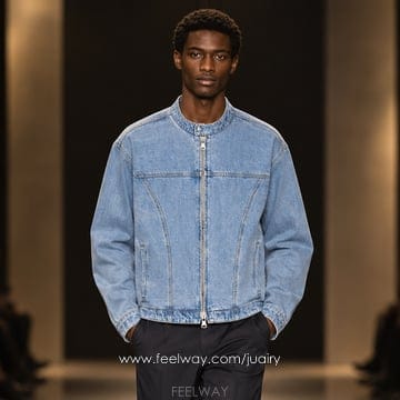 STRIKE Curved Panel Denim Jacket (LIGHT BLUE)Curved Panel Denim Jacket (LIGHT BLUE)