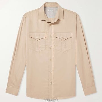 Brunello Cucinelli 26 FW ���ڷ� ��ġ�ڸ� ī�� ��ƿ��Ƽ Ʈ�� �÷� ���� ũ������ ��ư ���ø� ����26 FW ���ڷ� ��ġ�ڸ� ī�� ��ƿ��Ƽ Ʈ�� �÷� ���� 