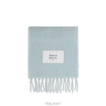Maison Kitsune 로고 패치 프린지 니트 스카프 LM06206WA0022 0555 TP9800490