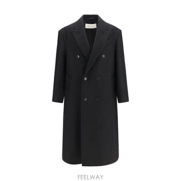 AMI 롱 더블 브레스트 코트 HCO458WV0078 001 TP980025408