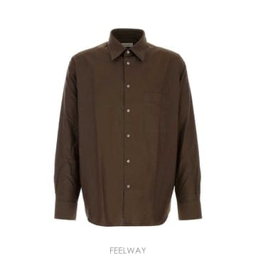 긴팔 단추 셔츠 SH1300LF1500WASHEDCOTTONSILK BR477TRUFFLE TP980043