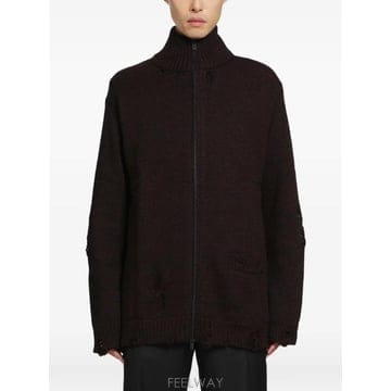 Yohji Yamamoto 26 FW �����߸����� 5G 3PLY distressed high neck cardigan HWK8519626 FW �����߸����� 5G 3PLY distressed high neck cardig