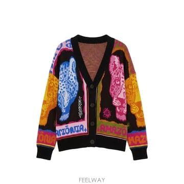 | Other Brand | 26 FW FARM Rio multicolor panthers buttoned knit cardigan 3626 FW FARM Rio multicolor panthers buttoned knit cardi