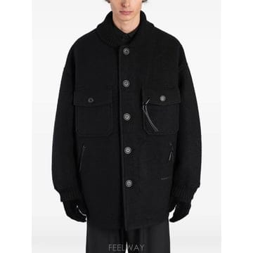 and wander 26 FW �ص� ���� ribbed knit collar button up coat 5746281050 TP426 FW �ص� ���� ribbed knit collar button up coat 5746
