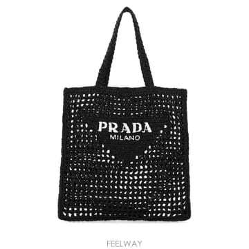 [X45]프라다 1BG3932A2T F0002 여성 토트백 쇼퍼백 탑핸들백 핸드백 Black raffia s