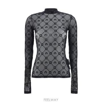 Marine Serre [K68]�������� WTO388ACJER0005 BK99 ���� Ƽ���� �μҸ� ž ���� Moonogram Top[K68]�������� WTO388ACJER0005 BK99 ���� Ƽ���� �μҸ� 