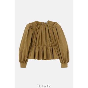 [G95]가니 A1040500838 여성 셔츠 블라우스 남방 COMPACT POPLIN GATHERED PE