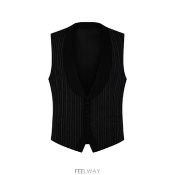 26 FW 돌체앤가바나 핀스트라이프 패턴 숄 라펠 베스트 7590 TP455589647