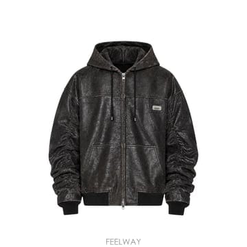 26 FW 수비 후드 레더 재킷 MFA26JK011 TP459935436