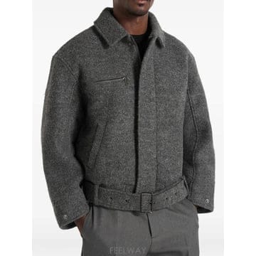 26 FW Maniere De Voir 에즈라 인 그레이 울 벨트 보머 재킷 UNX0012 TP4598646