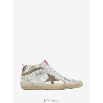 26 FW Golden Goose Mid Star in silver laminated leather with