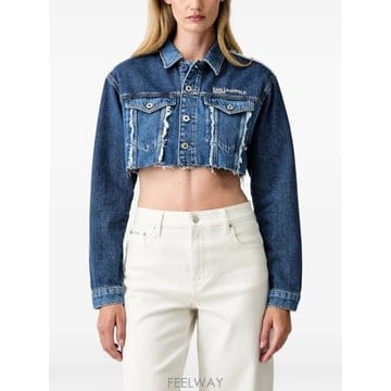 Karl Lagerfeld 26 FW Į�����Ʈ cropped frayed edge denim jacket B3W14019 TP459926 FW Į�����Ʈ cropped frayed edge denim jacket B3W1