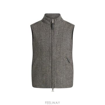 26 FW Maniere De Voir 레비 인 그레이 헤링본 울 지퍼 베스트 MAN3642 TP459924