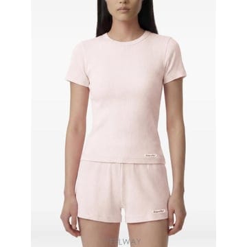 Sporty & Rich 26 FW ����Ƽ�ظ�ġ Signature ribbed logo patch T shirt TO11374326P26 FW ����Ƽ�ظ�ġ Signature ribbed logo patch T shirt