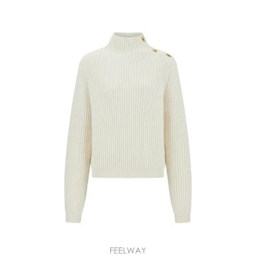 Ferragamo 26 FW ��󰡸� knitted mock neck sweater with Gancini detail 79626 FW ��󰡸� knitted mock neck sweater with Gancini 