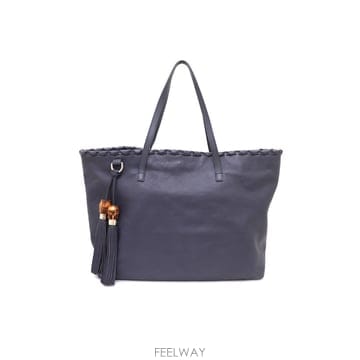 구찌 354666 네이비 뱀부 테슬 토트백 겸 숄더백kk19042540