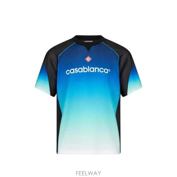26 FW 카사블랑카 blue   green gradient short sleeve football shir