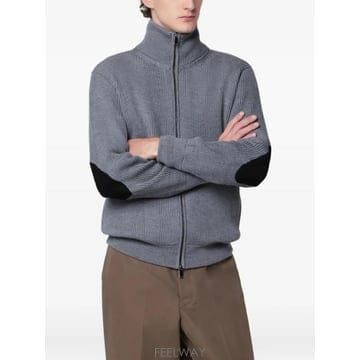 26 FW Roberto Collina 골지 니트 엘보 패치 가디건 263MYB02109 TP45986185