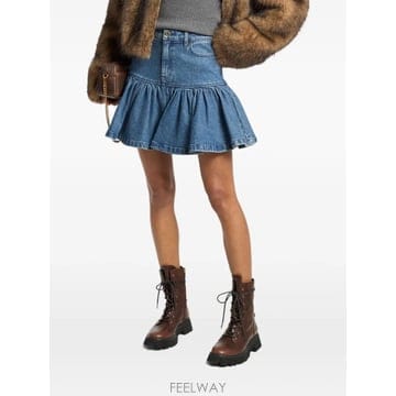 Michael Kors 26 FW ����Ŭ�ھ ruffled denim mini skirt MF670NIEB1 TP45995756026 FW ����Ŭ�ھ ruffled denim mini skirt MF670NIEB1