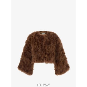 26 FW 이브살로몬 페더 장식 크롭 재킷 27WAC30446PLUX TP459394696