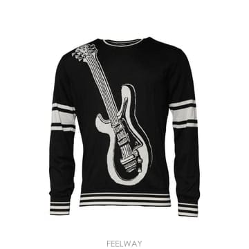 26 FW 돌체앤가바나 guitar intarsia striped trim sweater GQ036K TP4