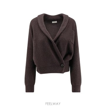당일배송 브루넬로 쿠치넬리 골지 니트 숄 칼라 가디건