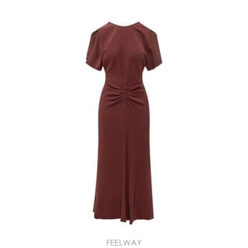 26FW 빅토리아 베컴 롱 원피스 1226WDR005227A BURGUNDY