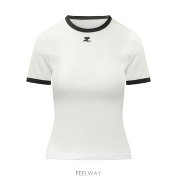 COURREGES 26FW ������ ���� Ƽ���� VESJTS017JS0070 0098 WHITE BLACK26FW ������ ���� Ƽ���� VESJTS017JS0070 0098 WHITE BLA