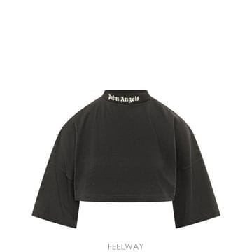 Palm Angels 26FW �ʾ����� ���� Ƽ���� PAWAA01F26JR01 100A BLACK CREAM26FW �ʾ����� ���� Ƽ���� PAWAA01F26JR01 100A BLACK CR