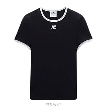 COURREGES 26FW ������ ���� Ƽ���� VESJTS017JS0070 9901 BLACK HERITAGE WHITE26FW ������ ���� Ƽ���� VESJTS017JS0070 9901 BLACK HER