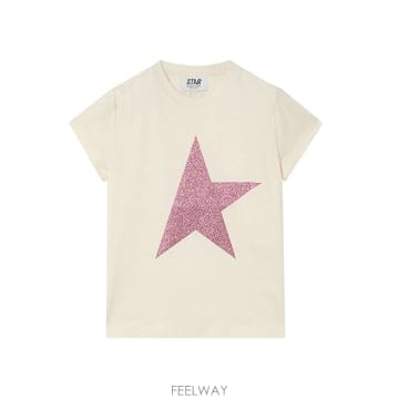 26 S/S 골든구스 스타 걸 티셔츠 코튼 저지 WITH 글리터 프린 B0042274098